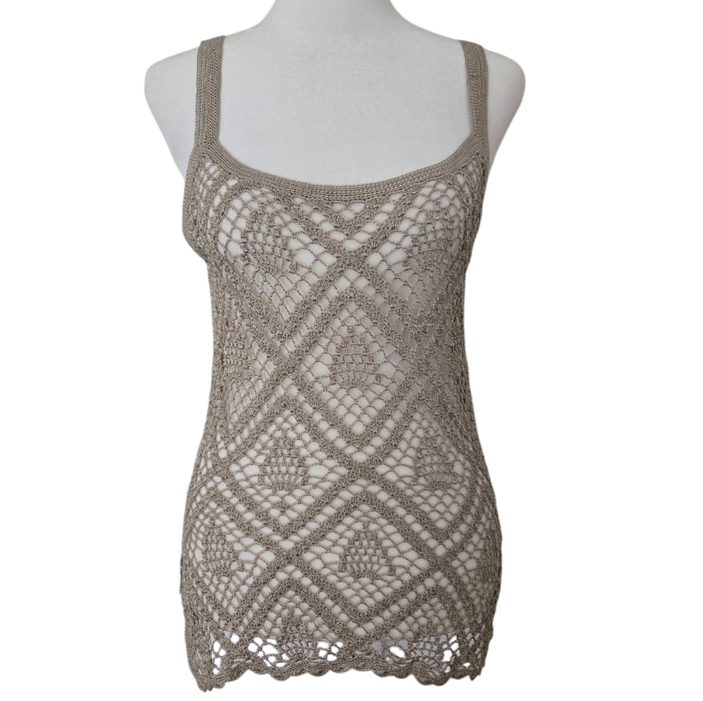 Elegant Crochet Knit Tank Top Size S